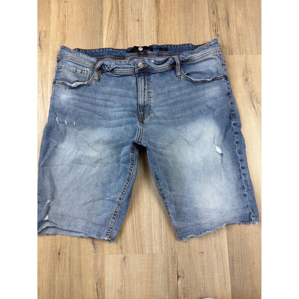 Jordan Craig Edison Mens Distressed Denim Shorts Light Wash Blue Size 44 J3145S